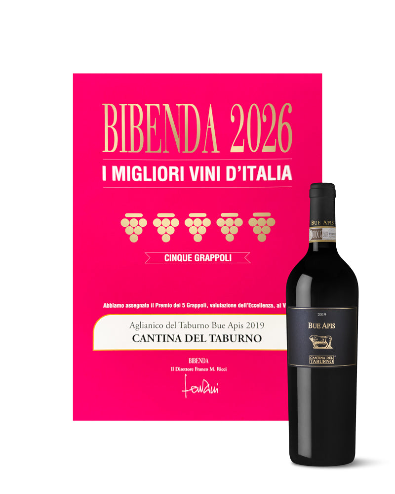 5 Grappoli per l'Aglianico del Taburno Bue Apis 2019 - BIBENDA 2026 - I migliori vini d'Italia
