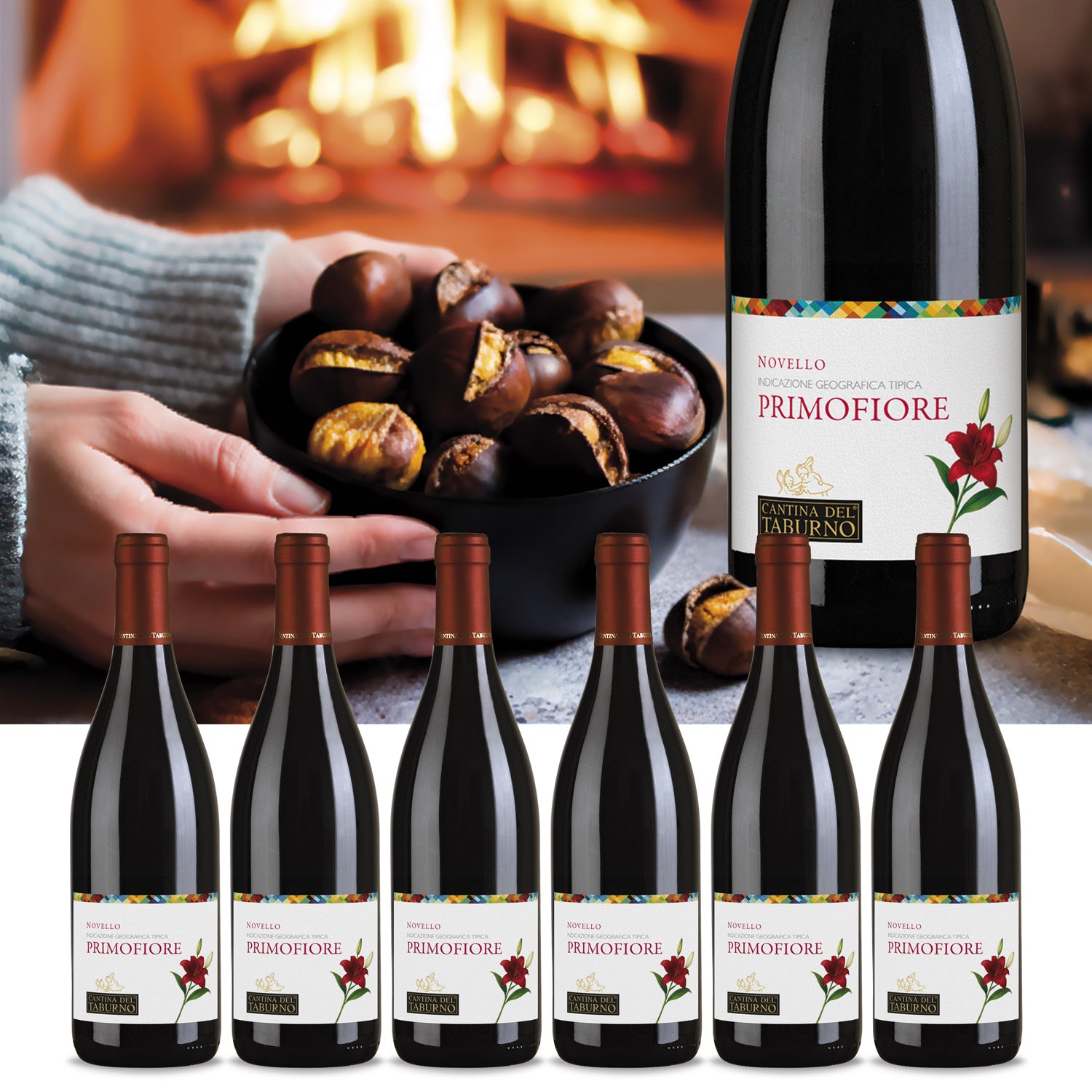 Box da 6 bottiglie di Novello Primofiore.
